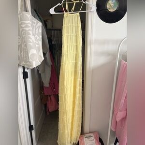 Peppermayo Yellow Aullie Halter Maxi Dress